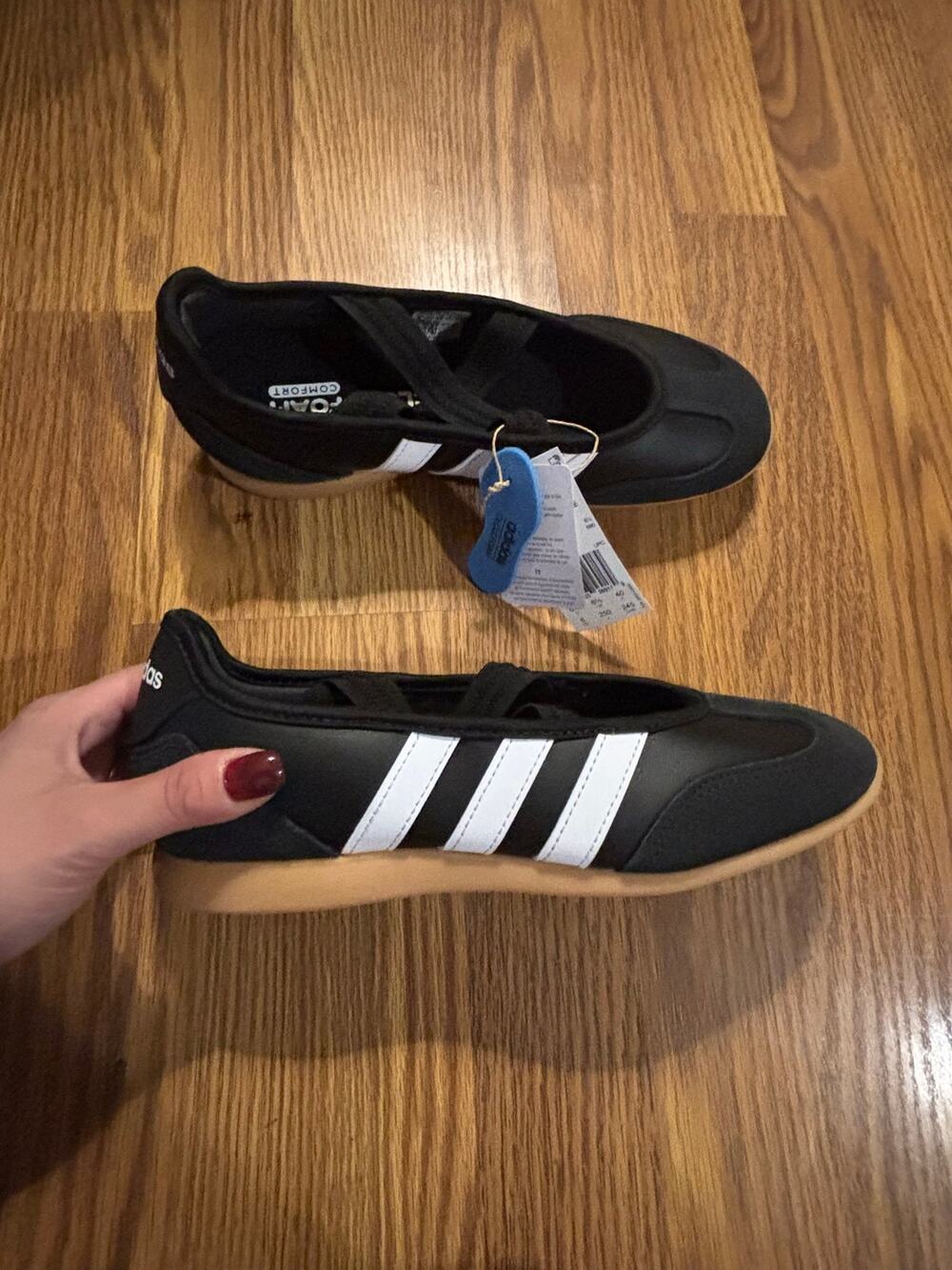 NWT Adidas Black/ White Preppy Sneakers Ballet Flats